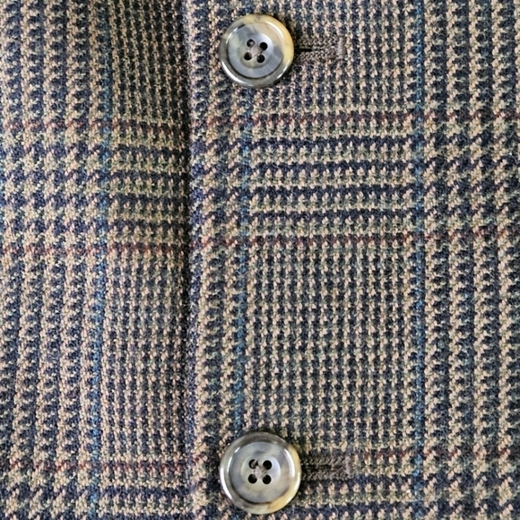 Oscar de la Renta Vintage Wool Houndstooth Blazer Button Down in Brown Size 43L - Picture 14 of 14